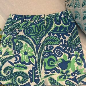 Elliott Lauren Blue and Green Patterned Women's Shorts